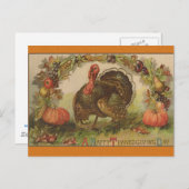 Happy Thanksgiving Vintage Feiertagspostkarte (Vorne/Hinten)