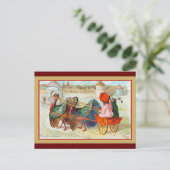 Happy Thanksgiving Vintage Illustration Postkarte (Stehend Vorderseite)