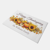 Happy Thanksgiving Vintagen Pumpkins Custom Fall Fußmatte (Schrägansicht)