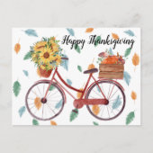 Happy Thanksgiving Vintages Fahrrad Postkarte (Vorderseite)