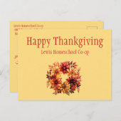 Happy Thanksgiving von Homeschool Co op Postkarte (Vorne/Hinten)