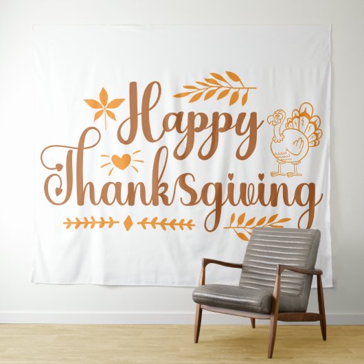 Happy Thanksgiving Wandteppich (Beispiel (Horizontal))