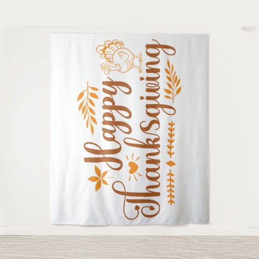 Happy Thanksgiving Wandteppich (Vorderseite)