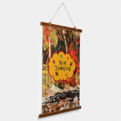 Happy Thanksgiving Wandteppich Mit Holzrahmen (Gewinkelt)