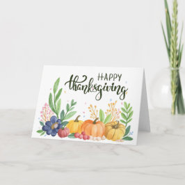 Happy Thanksgiving Wassercolor Pumpkins Feiertagskarte