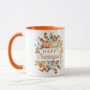 Happy Thanksgiving Wasserfarbe Pumpkins Natur Tasse