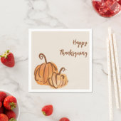 Happy Thanksgiving Watercolor Pumpkin Paper Napkin Serviette (Beispiel)