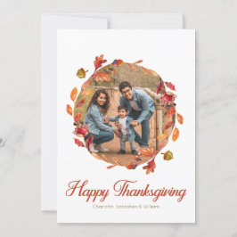 Happy Thanksgiving Watercolor Wreath Foto Feiertagskarte