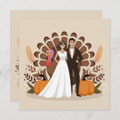 Happy Thanksgiving Wedding Einladung (Vorne/Hinten)