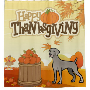 Happy Thanksgiving Weimaraner Duschvorhang