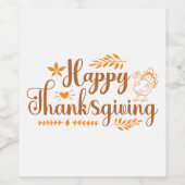 Happy Thanksgiving Weinetikett (Einzelnes Label)