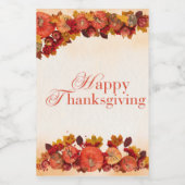 Happy Thanksgiving Weinetikett (Einzelnes Label)