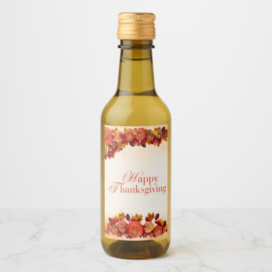 Happy Thanksgiving Weinetikett (Vorderseite)