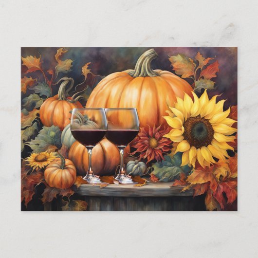 Happy Thanksgiving Weinland Niedlich Feiertagspostkarte (Vorderseite)