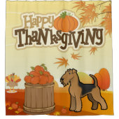 Happy Thanksgiving Welsh Terrier Duschvorhang (Vorderseite)