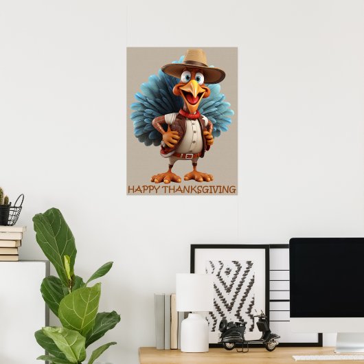 Happy Thanksgiving Western Türkei Poster (Heimbüro)