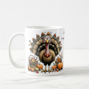 Happy Thanksgiving Whimsical Quirky Türkei Kaffeetasse