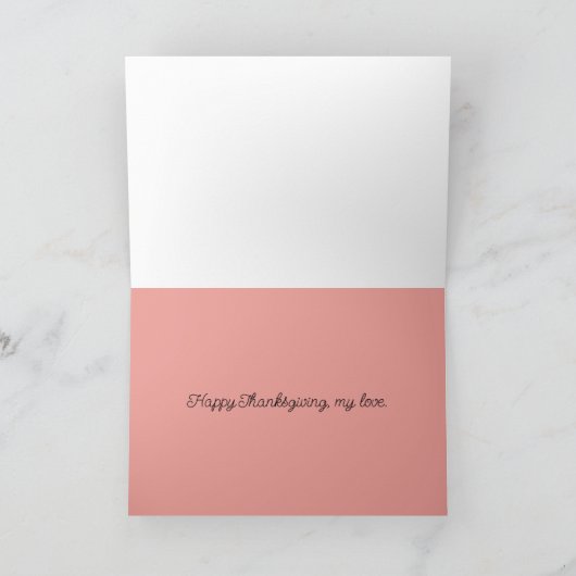 Happy Thanksgiving Wife Grateful For You Fall Tree Karte (Innenseite)