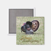 Happy Thanksgiving Wild Turkey Magnet (Vorderseite/Rückseite)