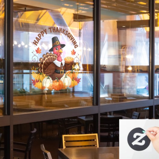 Happy Thanksgiving Window Cloning Fensteraufkleber (Restaurantfenster)