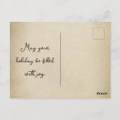 Happy Thanksgiving Wood Sign & Herbst Szene Postkarte (Rückseite)