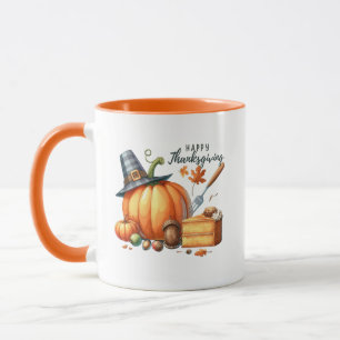 Happy Thanksgiving Wordart Pumpkin Tasse