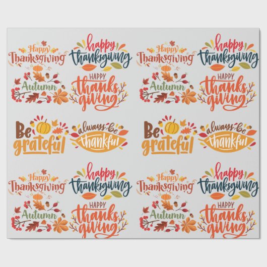 Happy Thanksgiving Wrapping Paper Geschenkpapier (Flach)