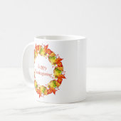 Happy Thanksgiving Wreath Kaffeetasse (Vorderseite Links)
