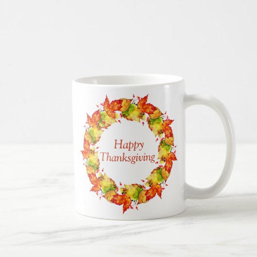 Happy Thanksgiving Wreath Kaffeetasse (Rechts)