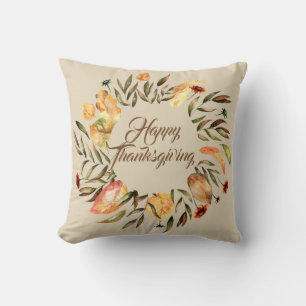 Happy Thanksgiving Wreath Pillow Kissen