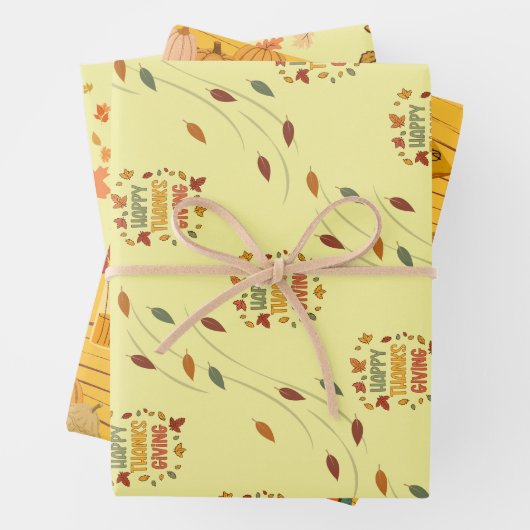 Happy Thanksgiving - Yellow Theme Geschenkpapier Set (Beispiel)