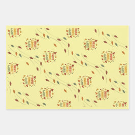 Happy Thanksgiving - Yellow Theme Geschenkpapier Set