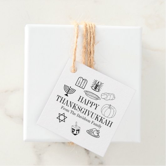 Happy Thanksgivukkah Erntedank Hanukkah Geschenkanhänger (Beispiel)