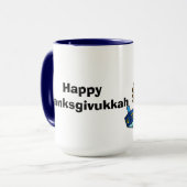 Happy Thanksgivukkah Jüdische Türkei Tasse (Vorderseite Links)