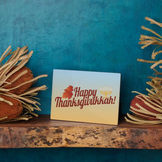 Happy Thanksgivukkah Menorah/Leaf Fotoplatte (Seite)