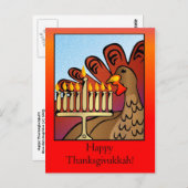 Happy Thanksgivukkah Postcard Postkarte (Vorne/Hinten)