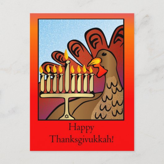 Happy Thanksgivukkah Postcard Postkarte (Vorderseite)