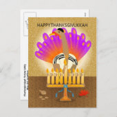 Happy Thanksgivukkah Türkei Postcard Feiertagspostkarte (Vorne/Hinten)