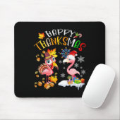 Happy Thanksmas Flamingo Couple Erntedank Chris Mousepad (Mit Mouse)