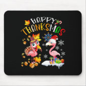 Happy Thanksmas Flamingo Couple Erntedank Chris Mousepad (Vorne)