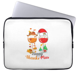 Happy Thanksmas Wine Erntedank Weihnachten Laptopschutzhülle