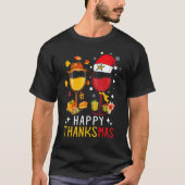 Happy Thanksmas Wine Thanksgiving Christmas T-Shirt (Vorderseite)