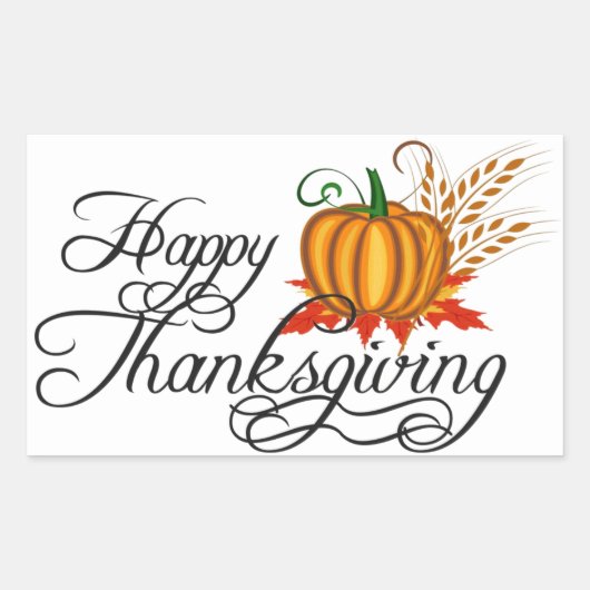 Happy Thanskiving - Rechteckiger Aufkleber (Vorderseite)
