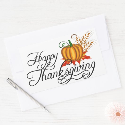Happy Thanskiving - Rechteckiger Aufkleber (Umschlag)