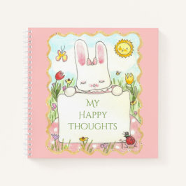 Happy Thoughts Bunny Spiral Notebook Notizblock