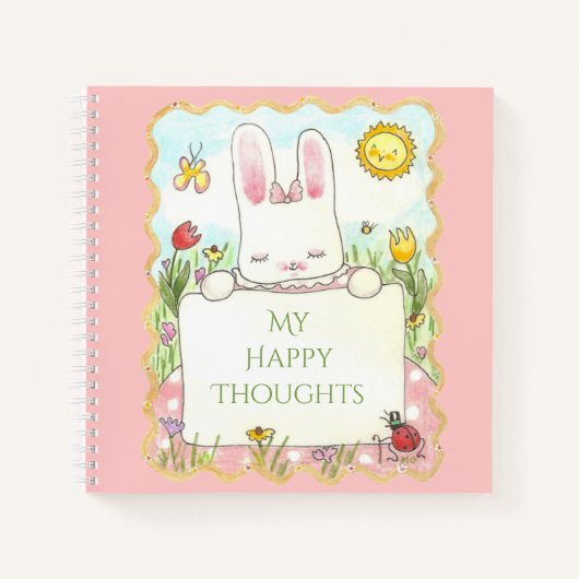 Happy Thoughts Bunny Spiral Notebook Notizblock (Vorderseite)