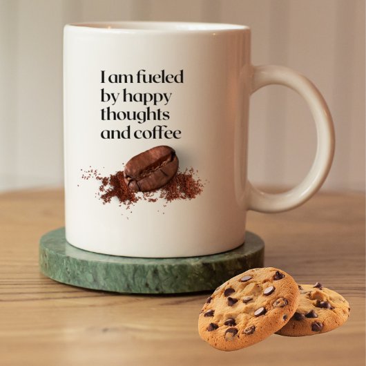 Happy Thoughts Coffee Bean Quote Kaffeetasse