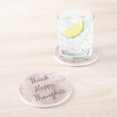 Happy Thoughts Dusty Rose Blush Pink Getränkeuntersetzer (Seite)