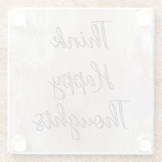 Happy Thoughts Dusty Rose Blush Pink Glasuntersetzer (Rückseite)