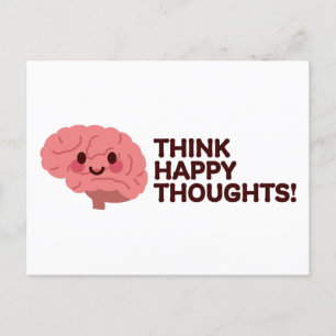 Happy Thoughts - Lächelndes Gehirndesign Feiertagspostkarte